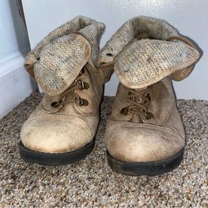 brown combat boots